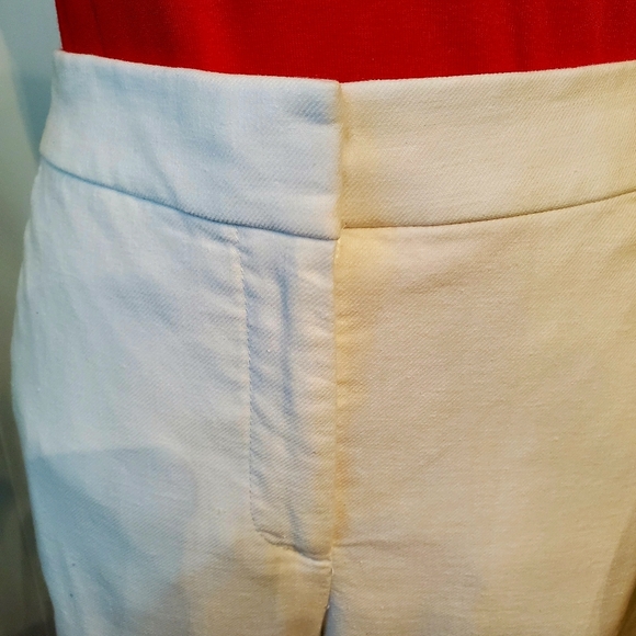 J Crew Factory Kelsey Flare Linen Blend Pants, White Size 4 - Picture 2 of 8